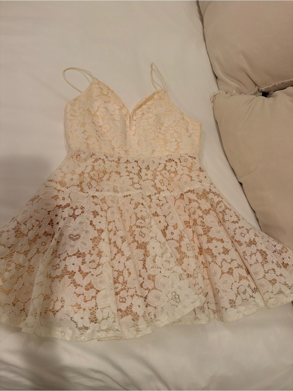 Lace Babydoll Chemise Nightdress in Cream